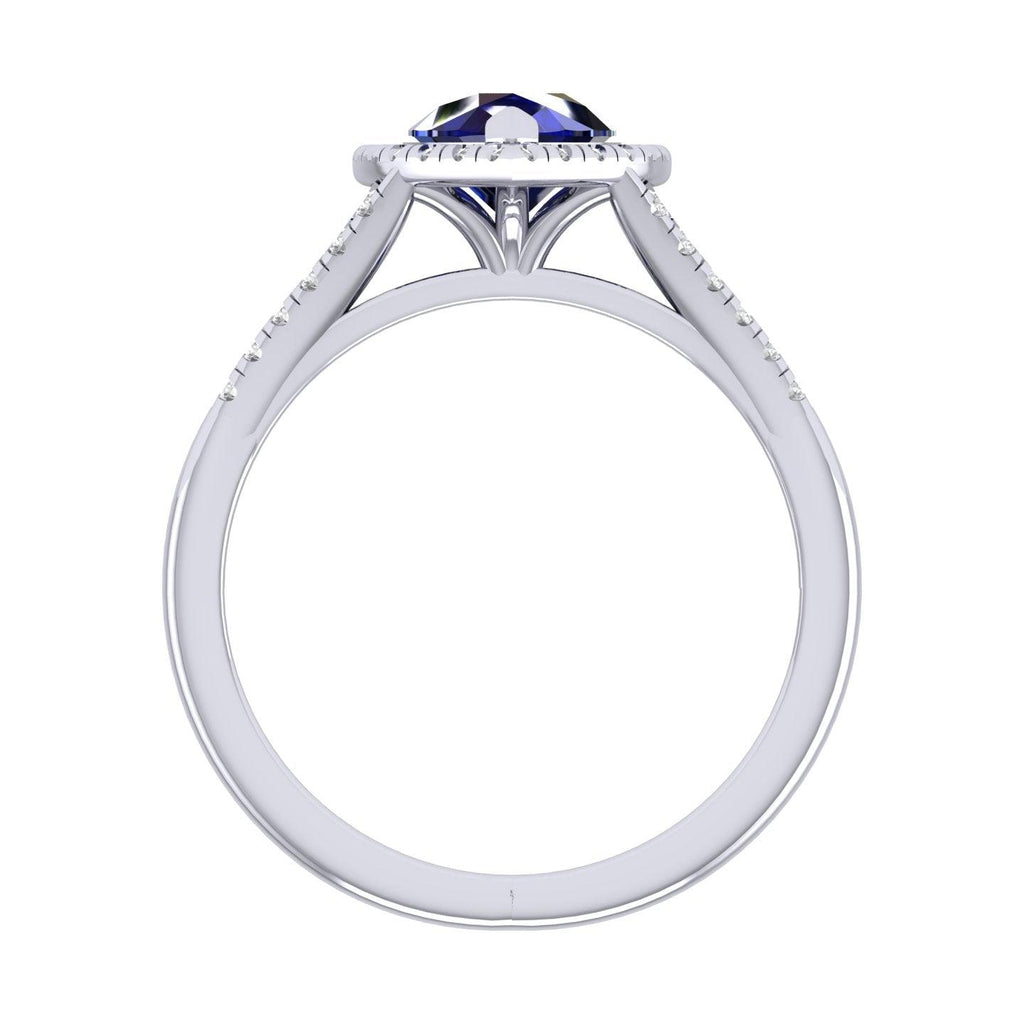 Best Deal..! 2.04Ct Tanzanite Pear & Diamond Halo Engagement Ring In Heavy 18k Gold