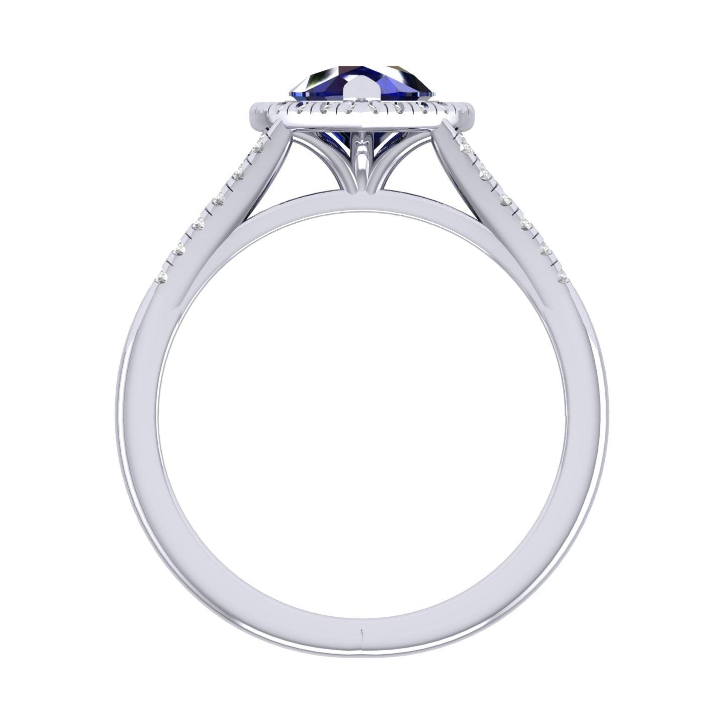 Best Deal..! 2.04Ct Tanzanite Pear & Diamond Halo Engagement Ring In Heavy 18k Gold