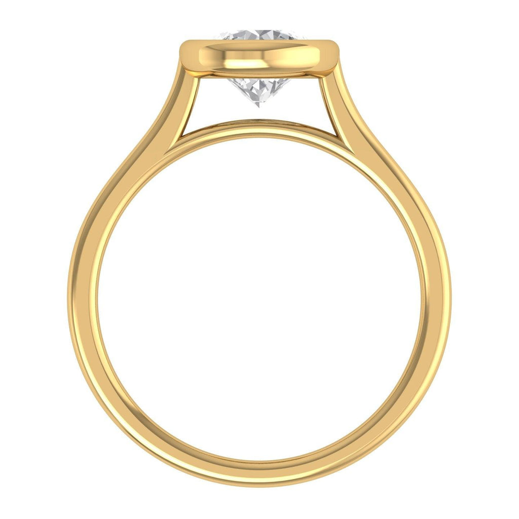 18k Yellow Gold All Shape Comfort Fit Bezel Set Solitaire Engagement Ring