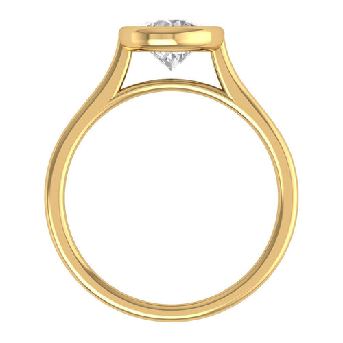 18k Yellow Gold All Shape Comfort Fit Bezel Set Solitaire Engagement Ring