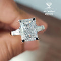 IGI Certified F/VS 5.50 Carat Radiant & Diamond Trilogy Ring Platinum