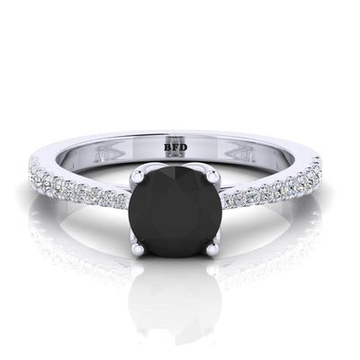 Great Deal For Her..! 1.20 Carat Black & White Diamond Solitaire engagement In UK Hallmarked