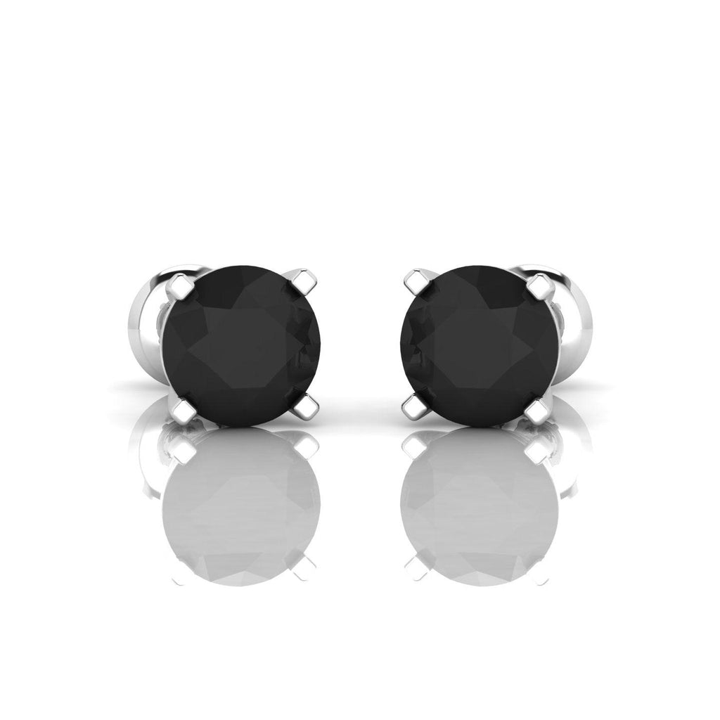 1.00 carat Black Diamond Claw Set Stud Earrings For Her