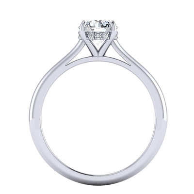 Hidden Halo - Diamond Solitaire Ring in Platinum