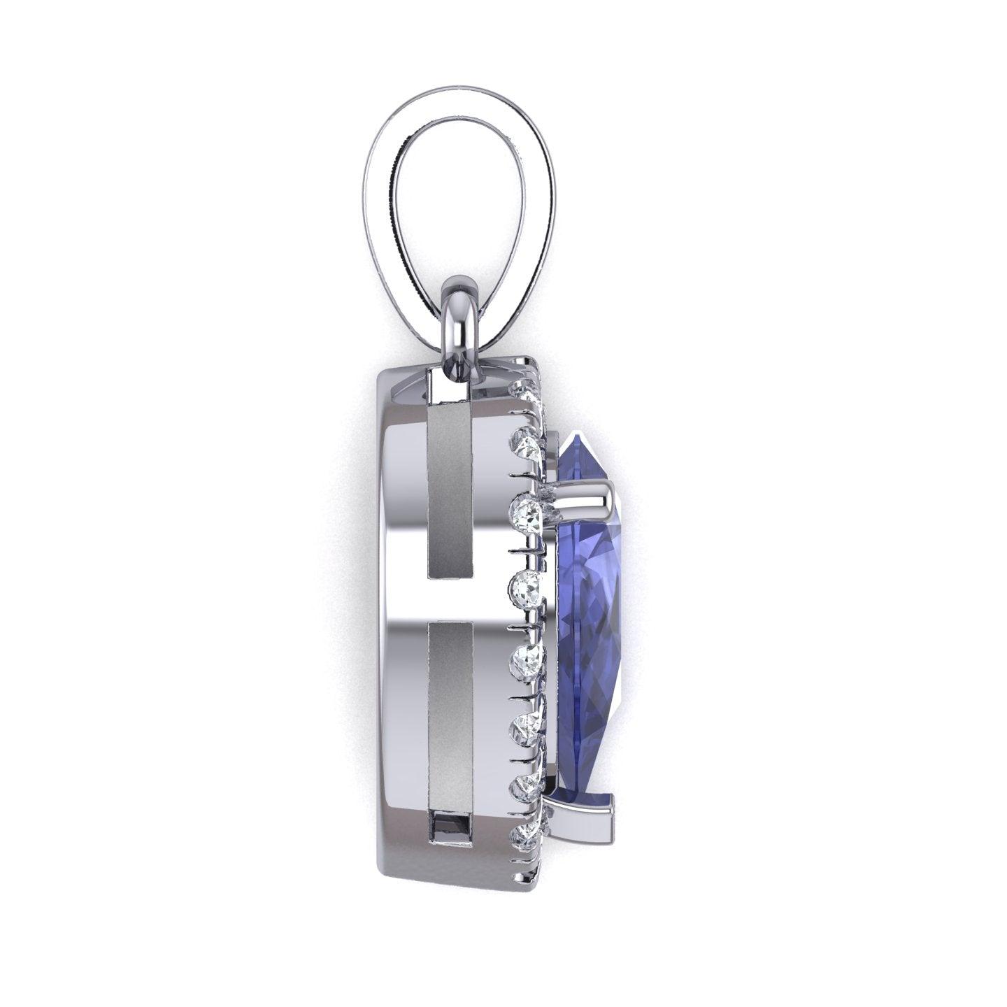 Pear Shape Tanzanite & diamond Women's Pendant - 2.00 Carat