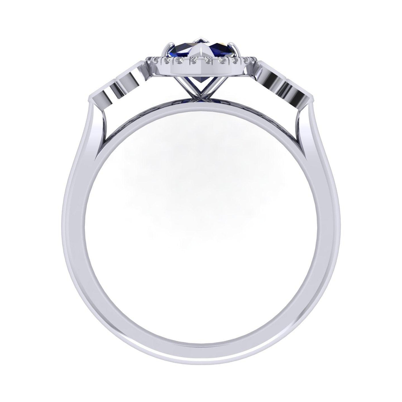 Last Piece ! 1.30Ct Tanzanite & Diamond Halo Designer Engagement Ring In Heavy Platinum