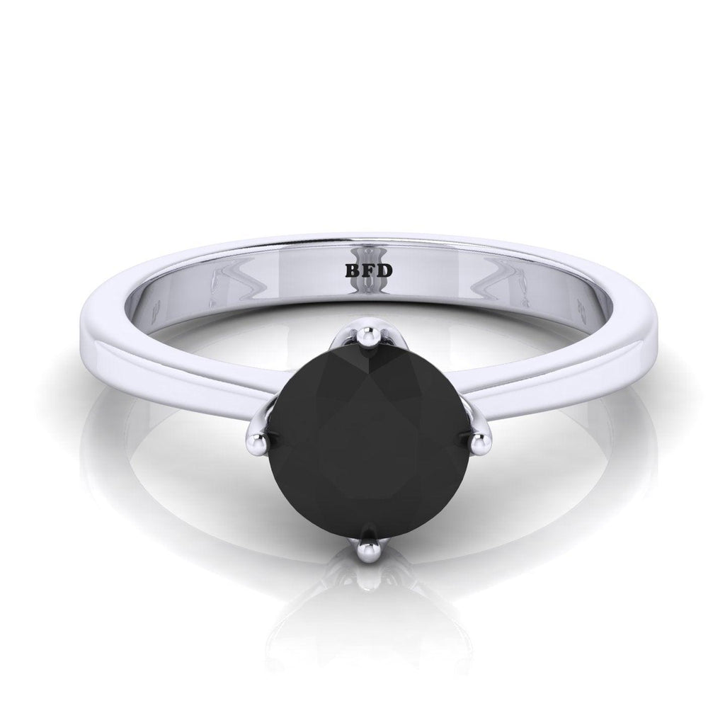 Best Deal..! Claw Set 1.00 Carat Black Diamond Solitaire Engagement Ring For Her
