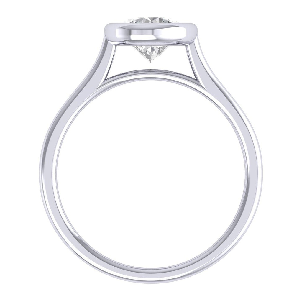 Comfort Fit Bezel Set Diamond Solitaire Engagement Ring Platinum