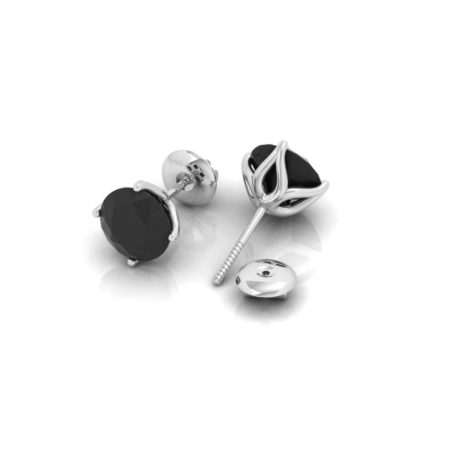 1.00 Carat Black Diamond Women's Stud Earrings