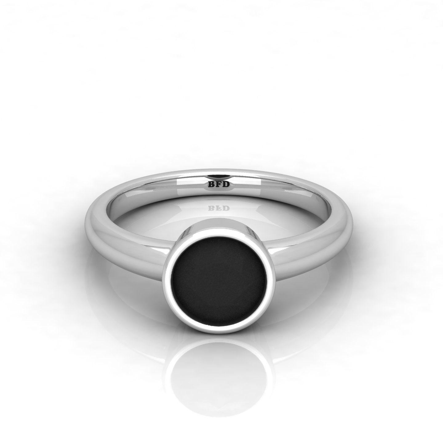 Great Offer..! Bezel Set Black Diamond Solitaire Engagement Ring - 1.00 carat