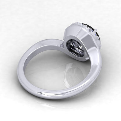 1.25 Carat Black Diamond Halo Engagement Ring For Her In Variant Metal