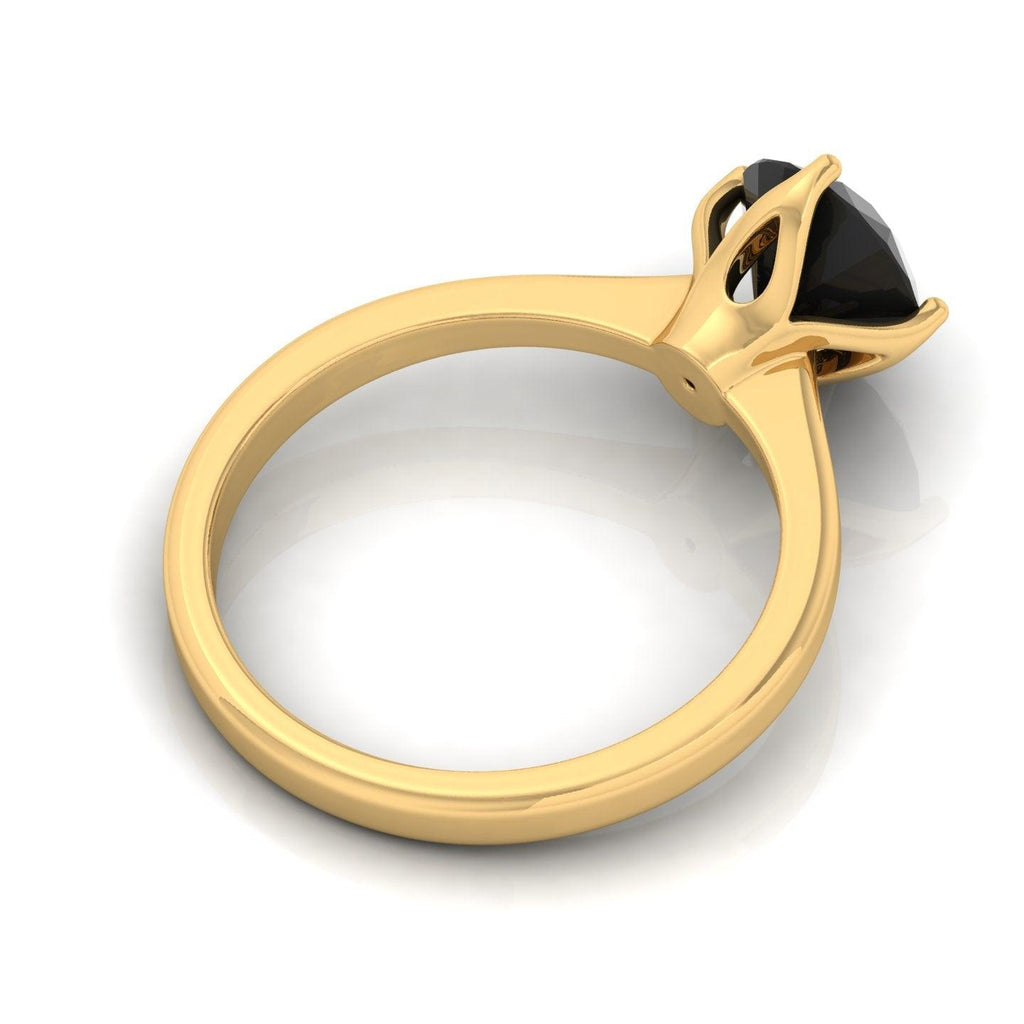 Best Deal..! Claw Set 1.00 Carat Black Diamond Solitaire Engagement Ring For Her