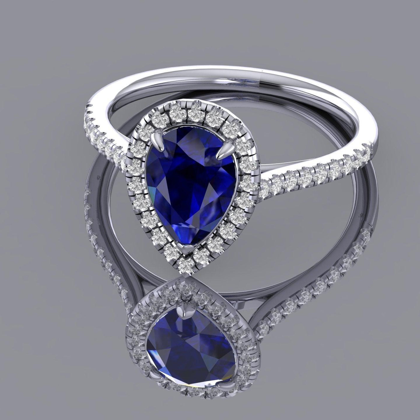 Best Offer..! 2.50Ct Tanzanite Pear & Diamond Women's Halo Engagement Ring