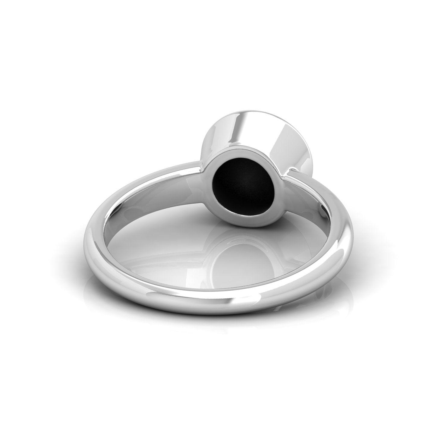 Great Offer..! Bezel Set Black Diamond Solitaire Engagement Ring - 1.00 carat