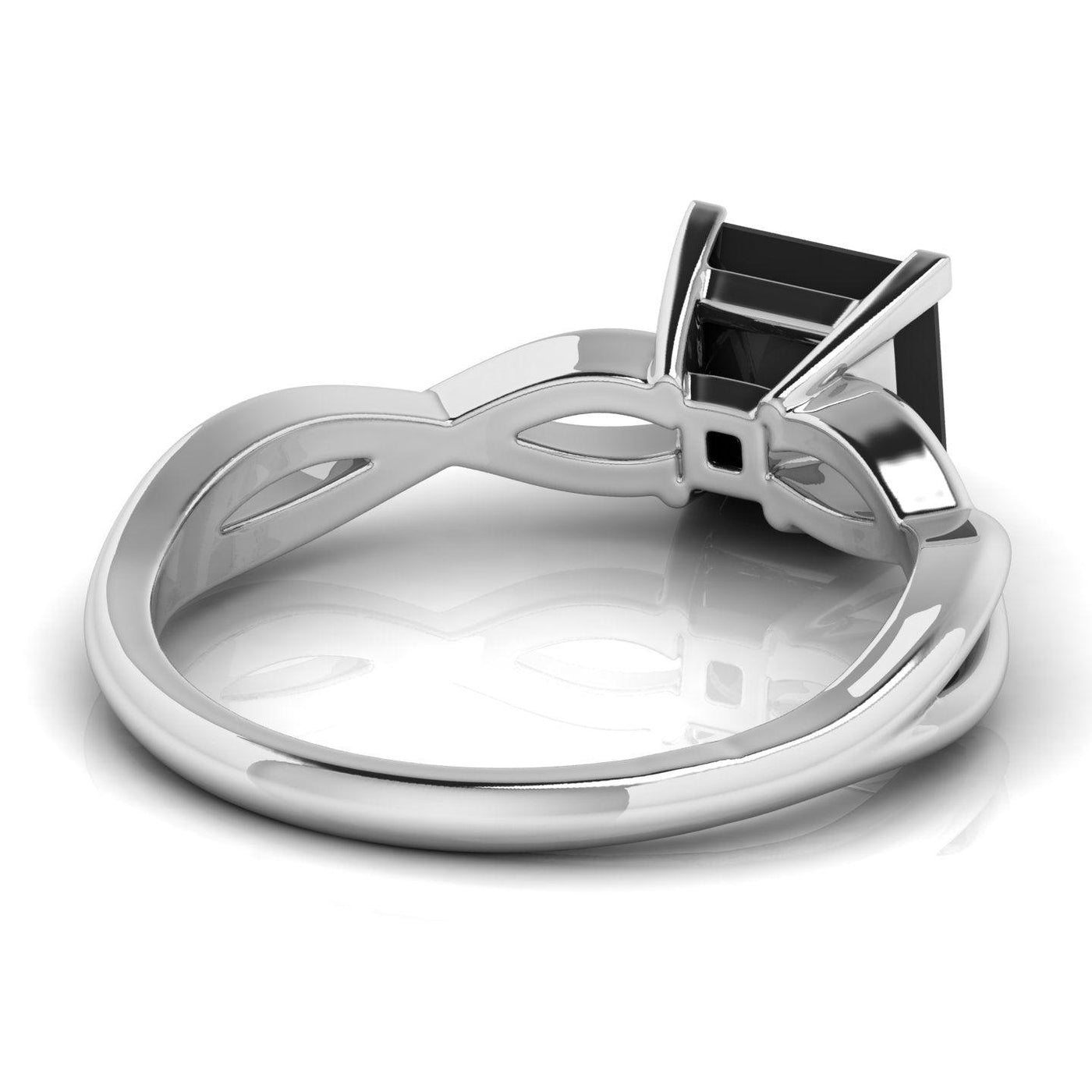 Great Offer..! 1.00CT AAA Black Princess cut Diamond Solitaire Engagement Ring