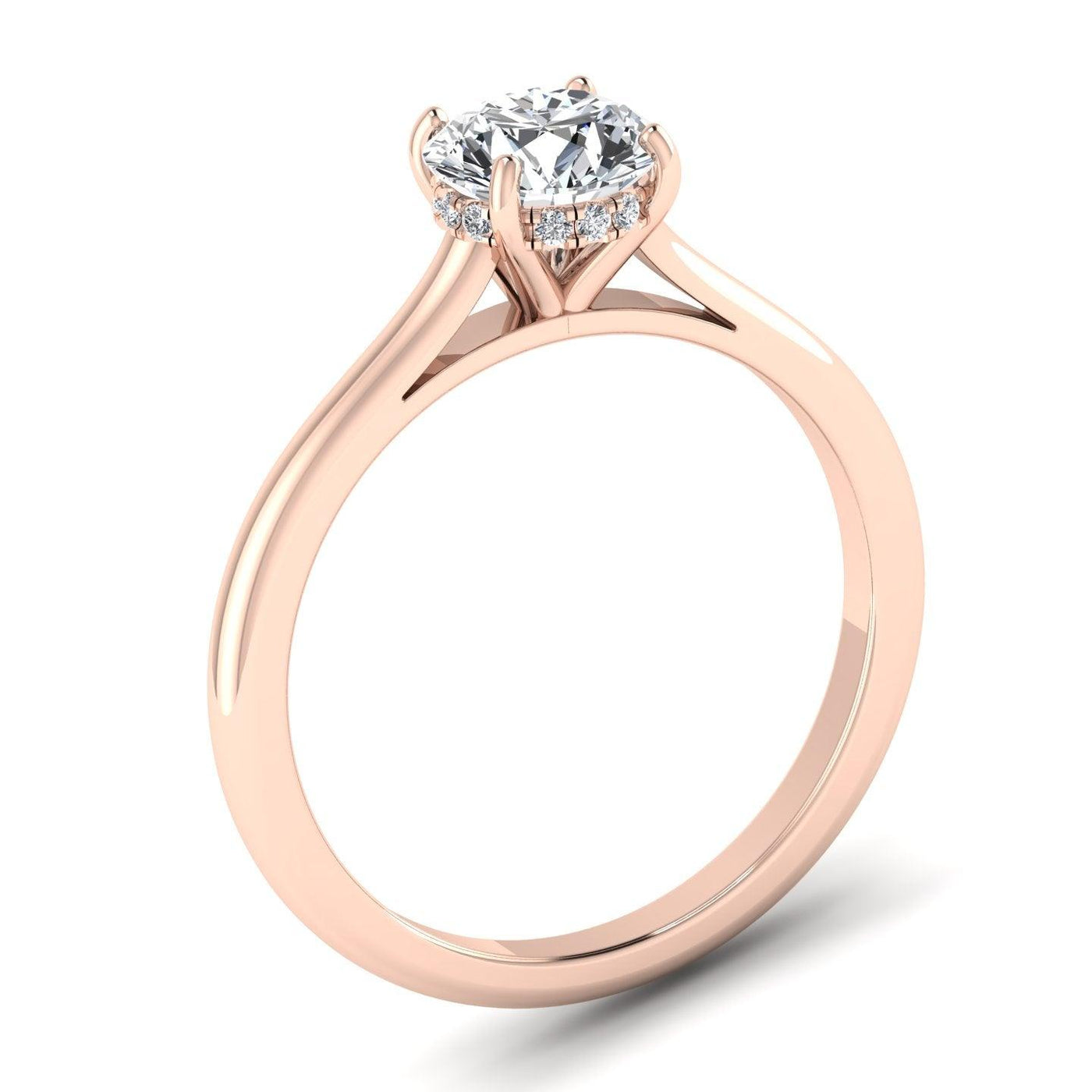 Hidden Halo - Diamond Solitaire Ring in Platinum