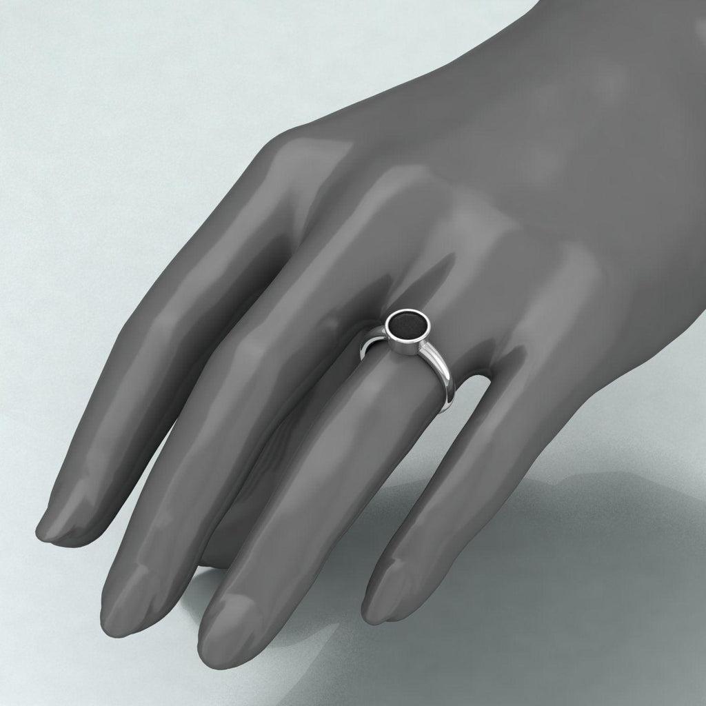 Great Offer..! Bezel Set Black Diamond Solitaire Engagement Ring - 1.00 carat