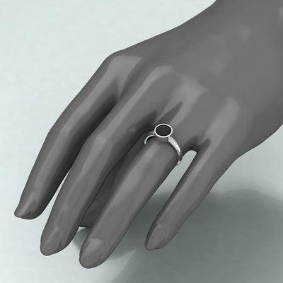Great Offer..! Bezel Set Black Diamond Solitaire Engagement Ring - 1.00 carat