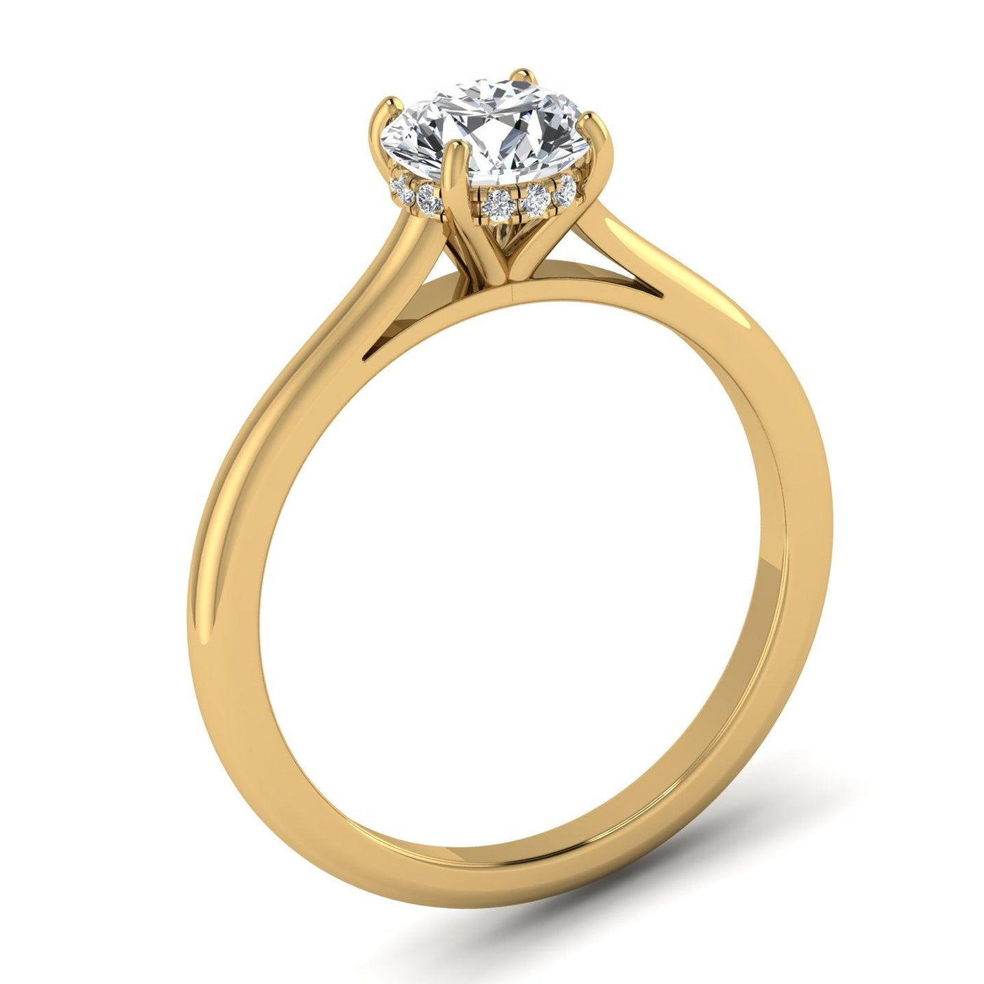 Hidden Halo - Diamond Solitaire Ring in Platinum