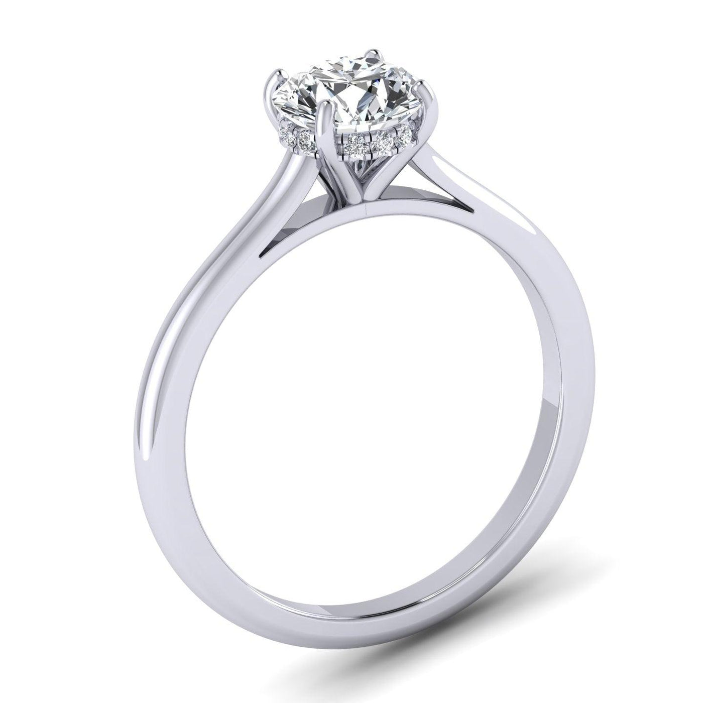 Hidden Halo - Diamond Solitaire Ring in Platinum