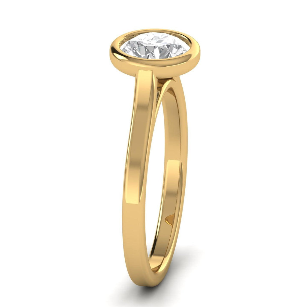 18k Yellow Gold All Shape Comfort Fit Bezel Set Solitaire Engagement Ring