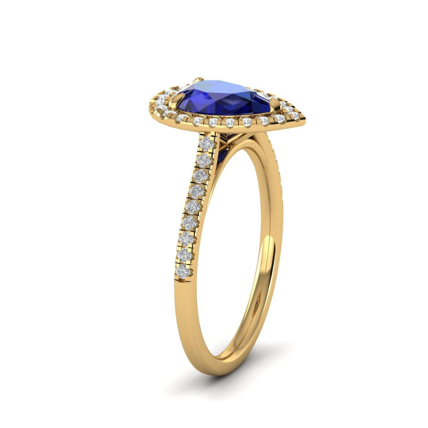 Best Offer..! 2.50Ct Tanzanite Pear & Diamond Women's Halo Engagement Ring