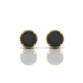 2 CT Black Diamond Claw Set With Milgrain Stud Earrings