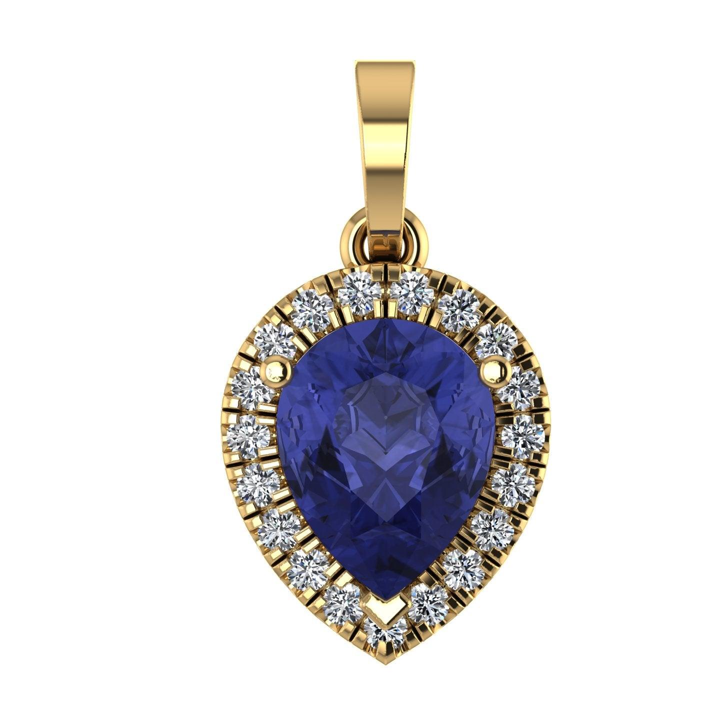 Pear Shape Tanzanite & diamond Women's Pendant - 2.00 Carat