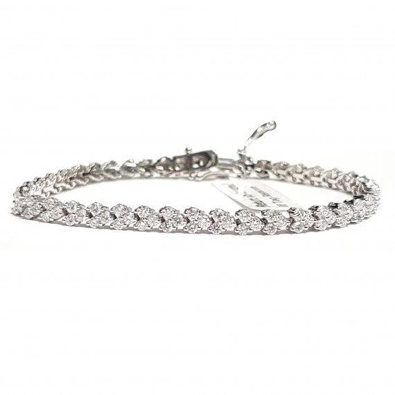 Clearance ! D-E/VS 5.00 ct Round Diamond Heart Style Tennis Bracelet , 18k White Gold