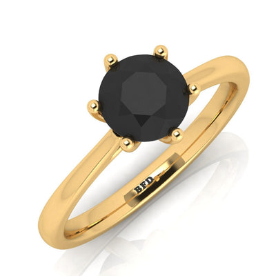 Great Deal..! 1.00CT AAA Black Round Diamond Solitaire Engagement Ring