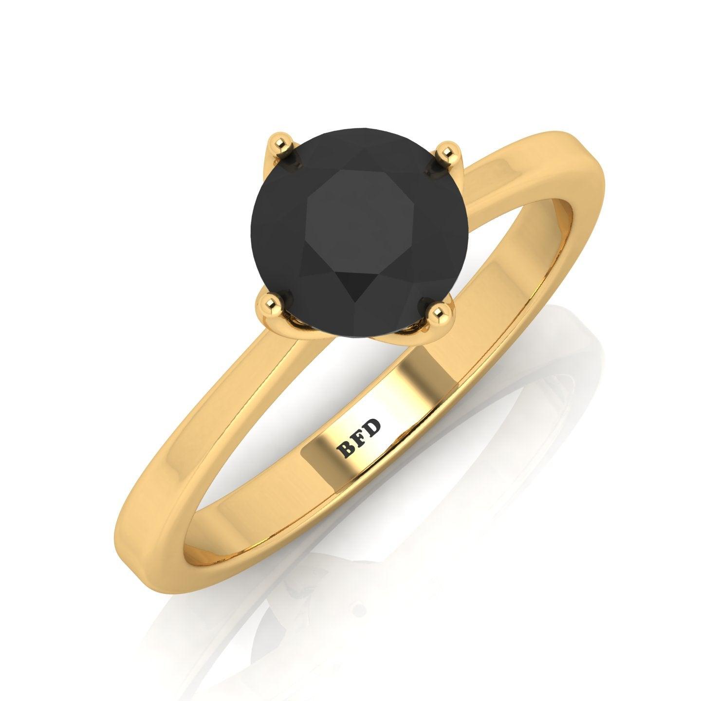 Best Deal..! Claw Set 1.00 Carat Black Diamond Solitaire Engagement Ring For Her