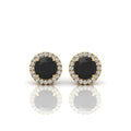 Black & White Diamond Halo Earrings For Women's In Variant Metal - 2.40 Carat