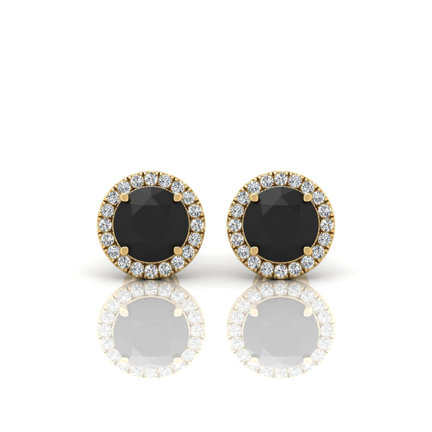 Black & White Diamond Halo Earrings For Women's In Variant Metal - 2.40 Carat