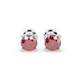100% Natural 1.00 Ct Ruby Stud Earring , In Gold