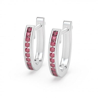 1.00Ct Natural AAA Diamond Cut Ruby Hoop Earring for Womens Heavy Gold