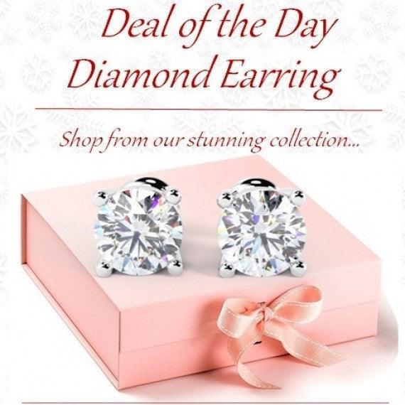 1.10 carat Round Diamond Stud Earring In White Gold