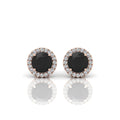 Black & White Diamond Halo Earrings For Women's In Variant Metal - 2.40 Carat