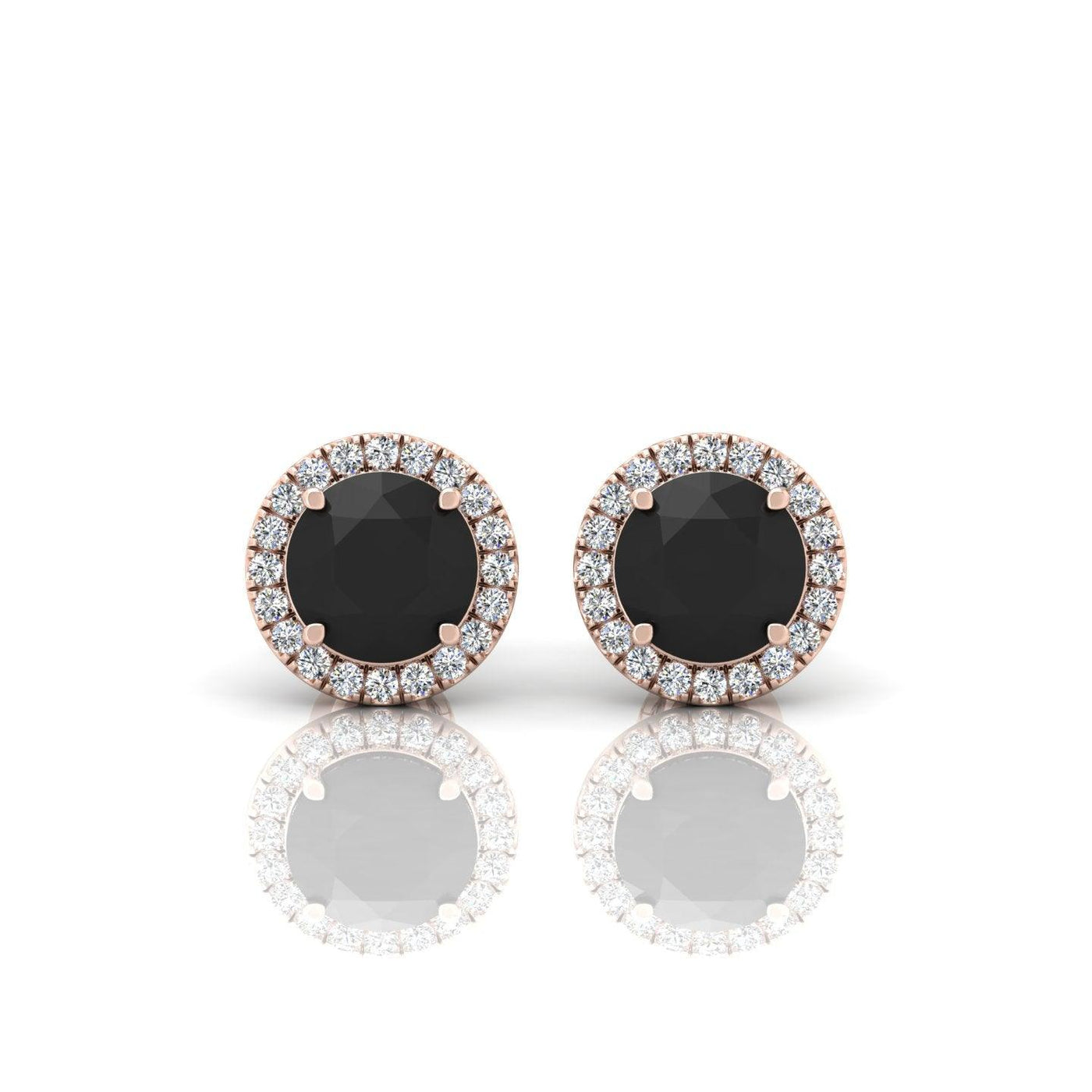 Black & White Diamond Halo Earrings For Women's In Variant Metal - 2.40 Carat