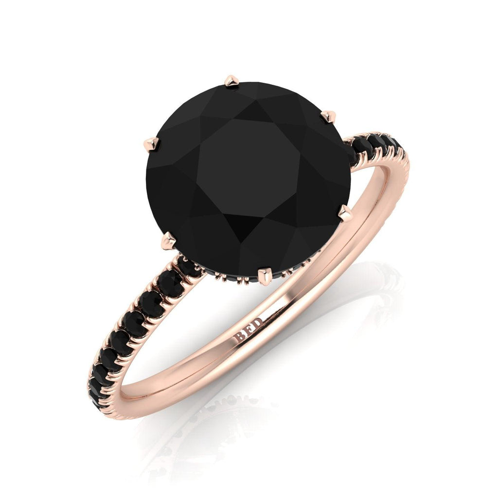 5.00 Carat Big Black Diamond Hidden Halo Engagement Ring For Women's