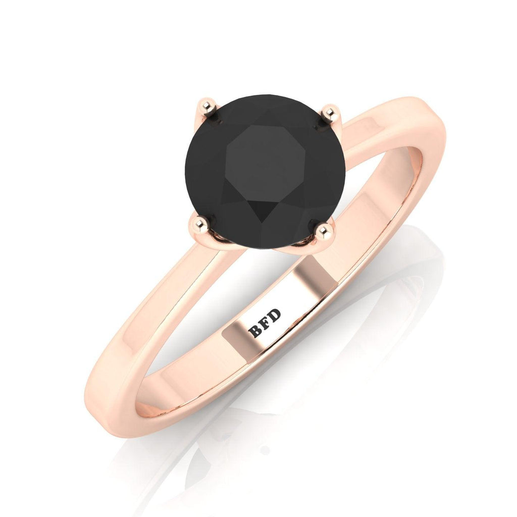 Best Deal..! Claw Set 1.00 Carat Black Diamond Solitaire Engagement Ring For Her
