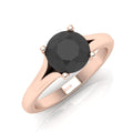 1.50CT AAA Black Round Diamond Solitaire Engagement Ring
