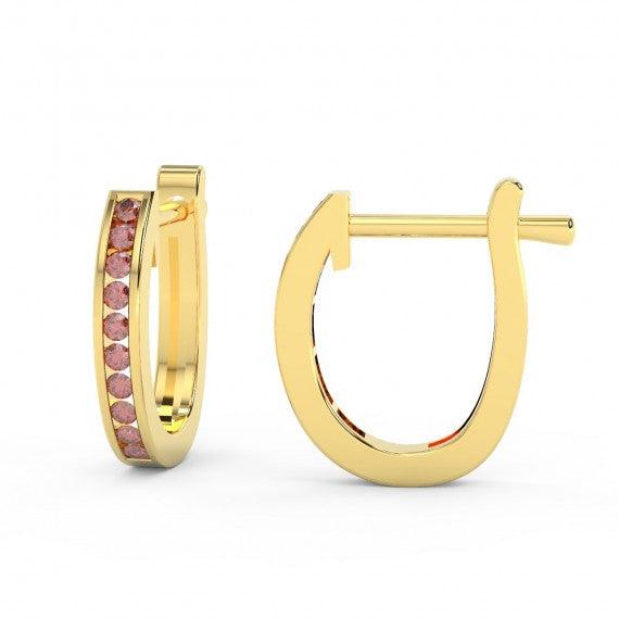 1.00Ct Natural AAA Diamond Cut Ruby Hoop Earring for Womens Heavy Gold