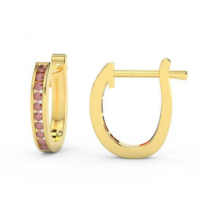 1.00Ct Natural AAA Diamond Cut Ruby Hoop Earring for Womens Heavy Gold