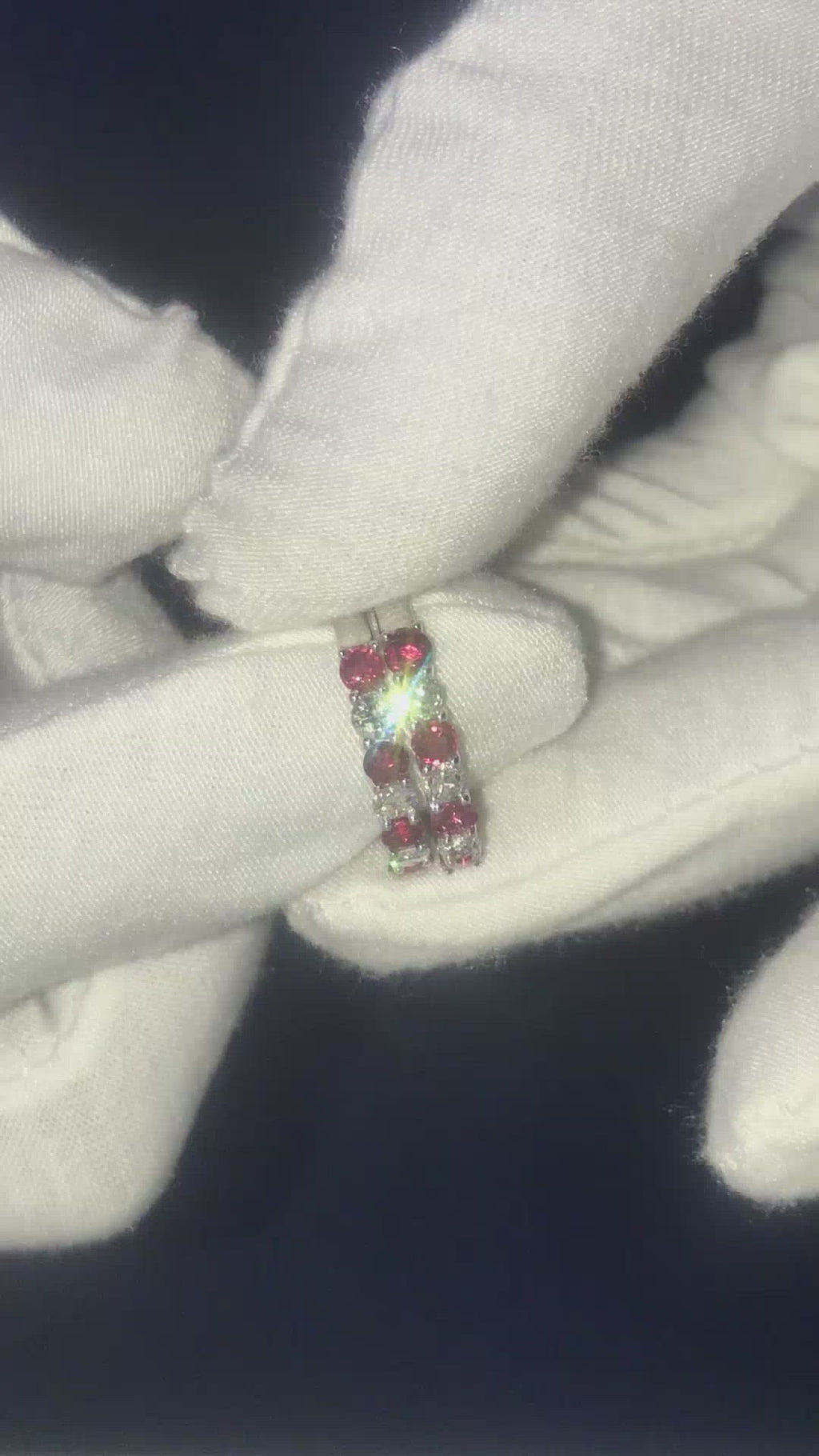 Natural Ruby & Diamond Eternity Ring - 1.00 Carat - July Birthstone
