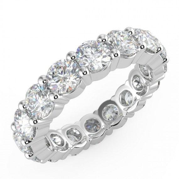 D/VS 8.0CT ROUND DIAMOND FULL ETERNITY PLATINUM AND 18K GOLD