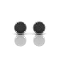 2 CT Black Diamond Claw Set With Milgrain Stud Earrings
