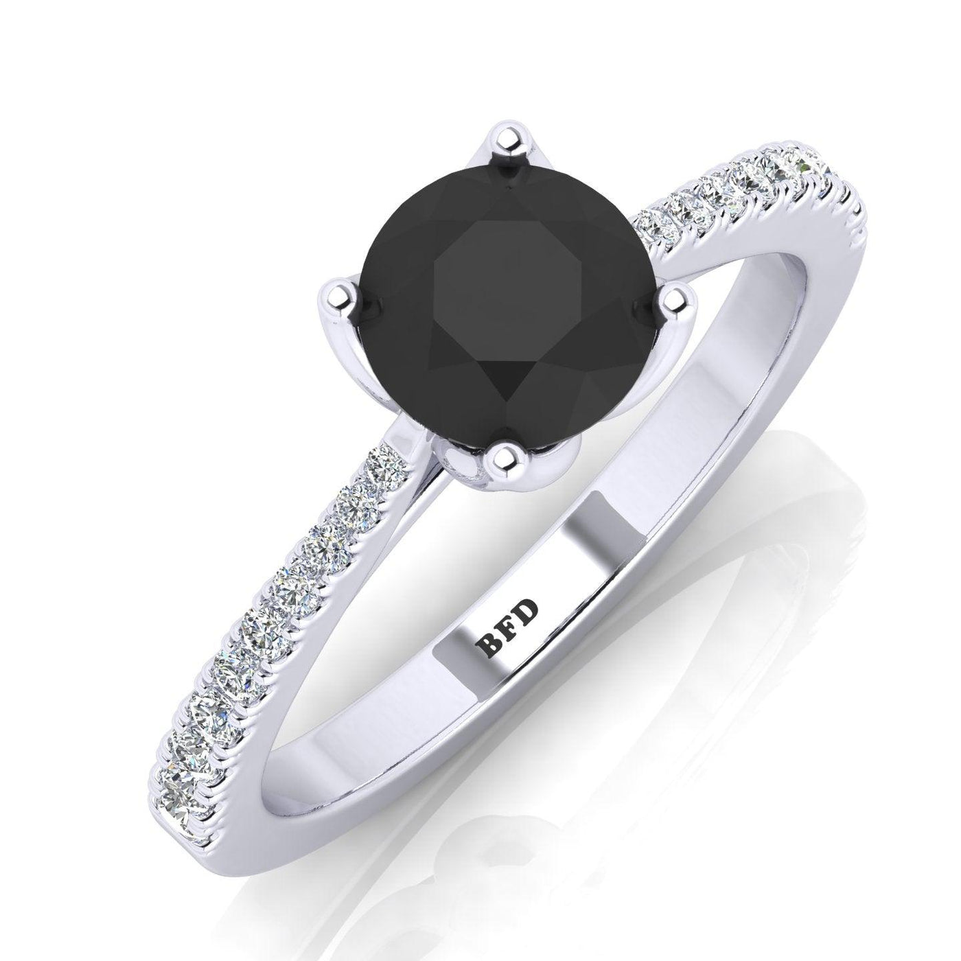 Great Deal For Her..! 1.20 Carat Black & White Diamond Solitaire engagement In UK Hallmarked