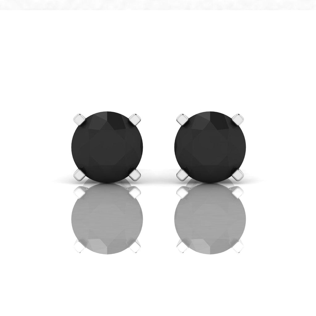 1.00 carat Black Diamond Claw Set Stud Earrings For Her