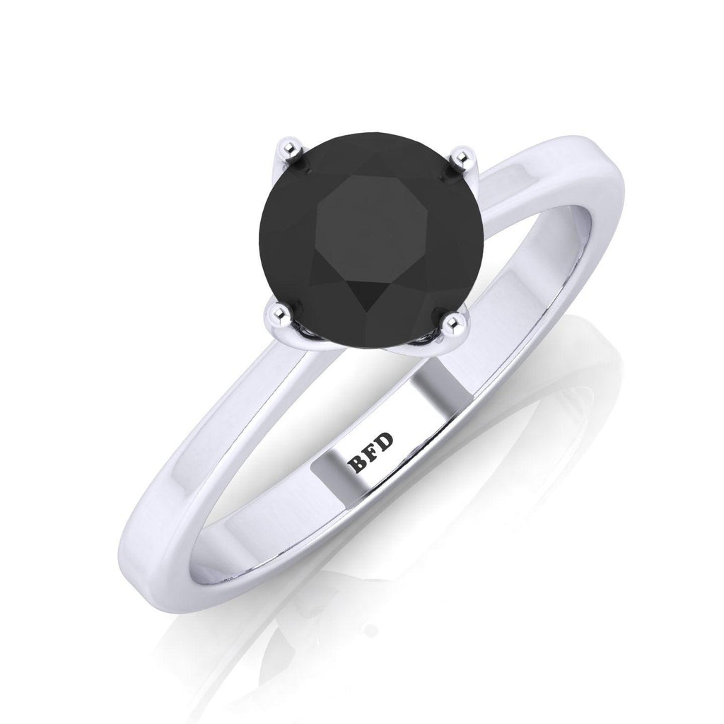 Best Deal..! Claw Set 1.00 Carat Black Diamond Solitaire Engagement Ring For Her