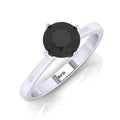 Best Deal..! Claw Set 1.00 Carat Black Diamond Solitaire Engagement Ring For Her